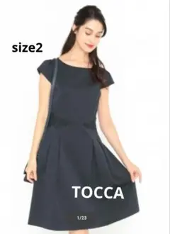 美品♥トッカ マーメイド フクレジャガードドレス♥ネイビー  2