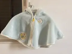 ミキハウス　ベビー　ポンチョ　水色
