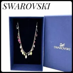 ✨美品✨スワロフスキー マルチカラー クリスタル ネックレス　箱付き　レディース