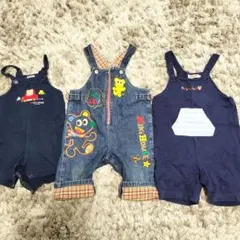 MIKIHOUSE ネイビー オーバーオール 70 80 90　ミキハウス