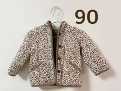 アウター 花柄 フード付き 90