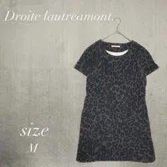 ドロワットロートレアモン トップス ロングTシャツ 半袖 ヒョウ柄 ワンピース