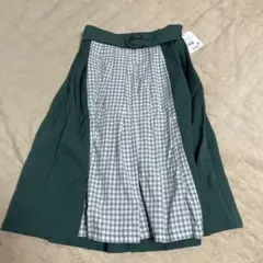 Fi.n.t グリーン チェック スカート