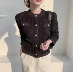 ラメニット　グリッター　長袖　リブニット　ジャケット　パール　カーディガン　ラメ