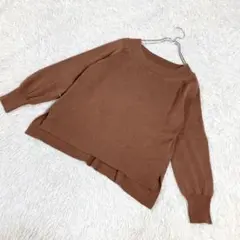 PLST プラステ　長袖ニット　ブラウン　Mサイズ
