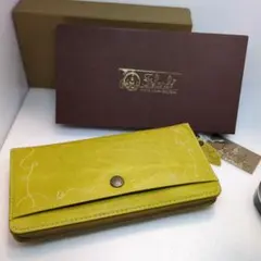 Felandi 長財布 イエロー ステッチデザイン