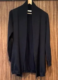 濃紺 ラメ　オープンフロントカーディガン