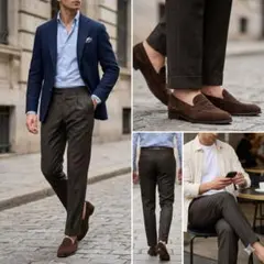 PT01 GENTLEMAN FIT ワンタック スラックス 茶 46