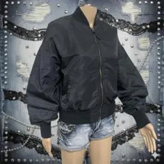 SLY MILITARY ボリュームスリーブ MA-1 ブルゾン 黒