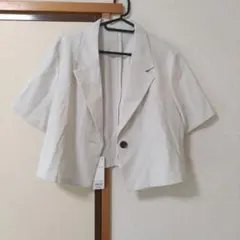 GU ハーフスリーブクロップドジャケット L ナチュラルのサムネイル