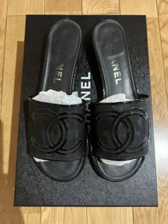 CHANEL メッシュ　37 ロゴ　サンダル　ミュール　シャネル　2021ss