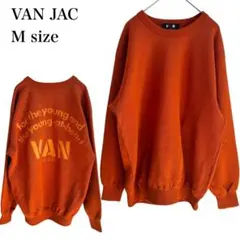 VAN JAC/ヴァンヂャケット/トレーナー/ビッグロゴ/日本製/M/テラコッタ