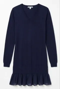 UNIQLO Vネック 長袖ニット ネイビー M