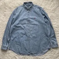 【美品】ラルフローレン 90s デニムシャツ BLAIRE XL LL