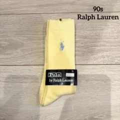 新品 90年代 Polo Ralph Lauren 黄 ソックス 24-26cm