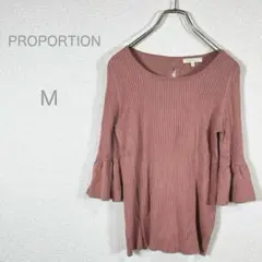 プロポーションボディドレッシング/フリルそでトップス/ピンク/M/ビジュー/綿混