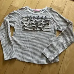 familiar ストライプフリル長袖カットソー 130