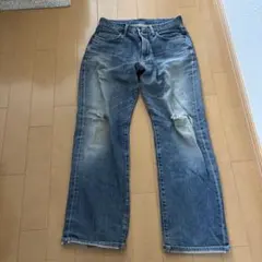 EDWIN ダメージ加工 ストレートデニム