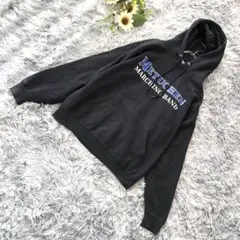 JERZEES【M相当】パーカー フード ブラック ユニセックス バックプリント