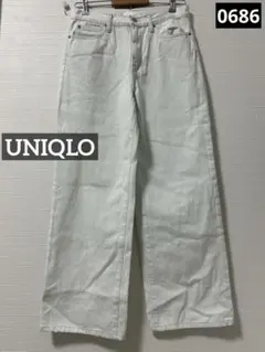 あ*こ様 0686 UNIQLO ワイドストレートジーンズ ホワイト