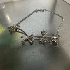 リボンモチーフ シルバー ネックレス