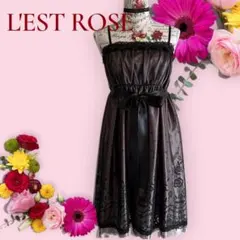L'EST ROSE CrystalChic キャミワンピースレース ダークコア