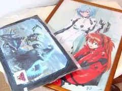 【美品】綾波レイ/アスカ ジグソーパズル＆ゴジラ対エヴァンゲリオン クッション