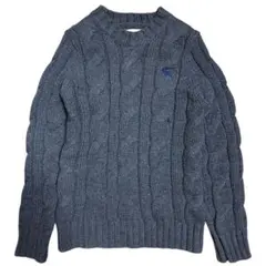 Abercrombie & Fitch ケーブルニットセーターMチャコールグレーのサムネイル