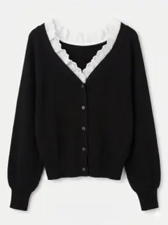 レースドッキングVカーディガン　ローリズファーム