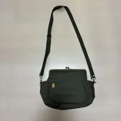 ハンドメイド　がま口ショルダー　カーキ