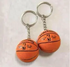 週末セール　バスケットボールキーホルダー　ブラウン　２個セット