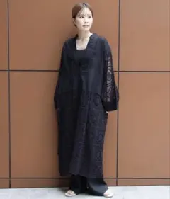 美品 Plage R'IAM IラインVネックワンピース 36 ブラック - メルカリ