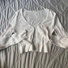 GU リブカーディガン ホワイトのサムネイル