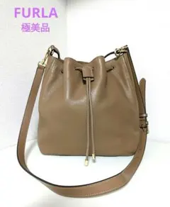 フルラ アテナ バケット バッグ ショルダー 2way キャメル レザー