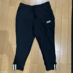 ブラック サイドストライプ ジョガーパンツ