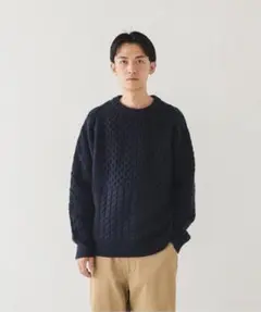 激安　beams クレイジーパターン クルーネックニット　Sのサムネイル