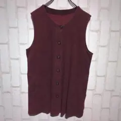 良品✨noa-ge ベスト あったかフリース ノースリーブ ワインレッド L