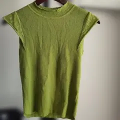 STRAWBERRY FIELD グリーン ノースリーブ ニットセーター