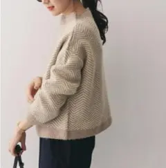 URBAN RESEACH DOORS ボトルネック ジャガード ニット ウール