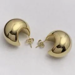 ボリュームメタルピアス ゴールド 金色 シルバー925 トレンド No165