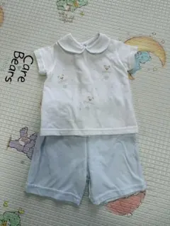 ベビー服 上下セット ホワイト ブルーのサムネイル