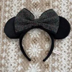 ミッキー耳カチューシャ ビーズ装飾付き