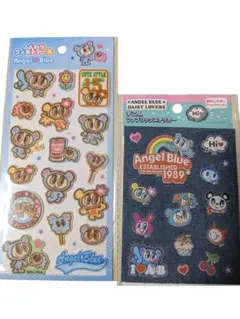 エンジェルブルー ふんわりフェルトシール・デニムファブリックステッカー2点セット