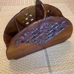 スリッパラック 古家具 木彫り 彫刻 アジアン雑貨 エスニック