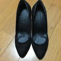 サテン パンプス 黒 パーティ ソール赤 22センチ