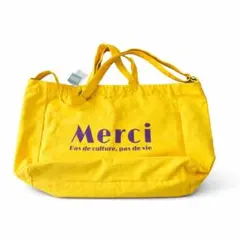 Merci トートバッグ イエロー 2WAY ショルダー 大容量のサムネイル
