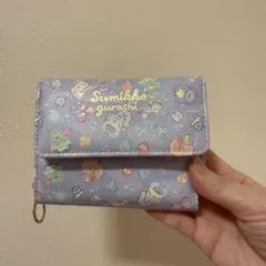 すみっコぐらし 三つ折り財布 パープル