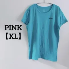 PINK【XL】半袖 Tシャツ シンプル ターコイズブルー お洒落