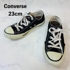 Converse ブラック キャンバス ローカットスニーカー 23 レディース