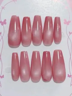 【ネイルチップ】ピンク マグネット シンプル オフィスネイル 上品 韓国